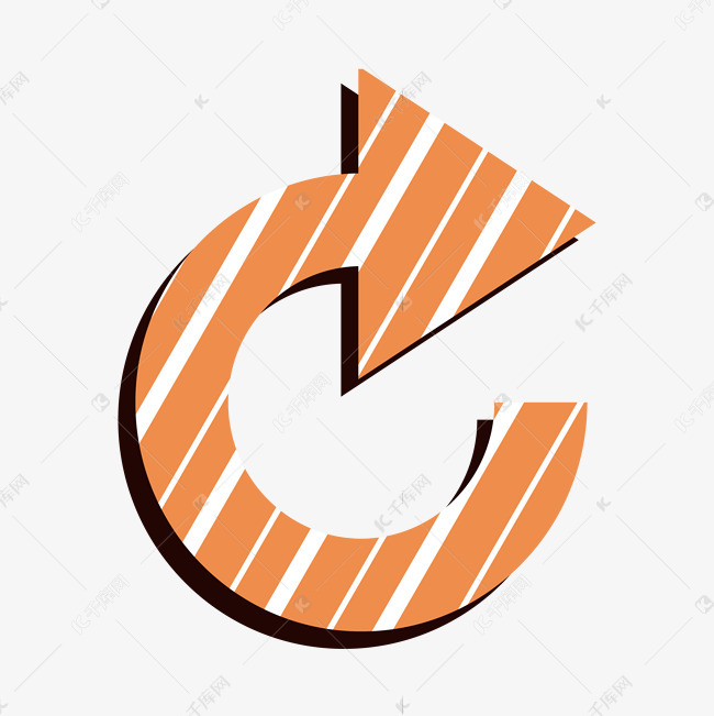 20134)       卡通橙色的转弯的箭头素材2019-08-08发布,千库图片素材