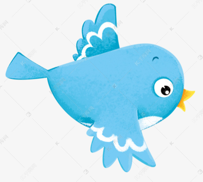 一只飞翔的卡通小鸟