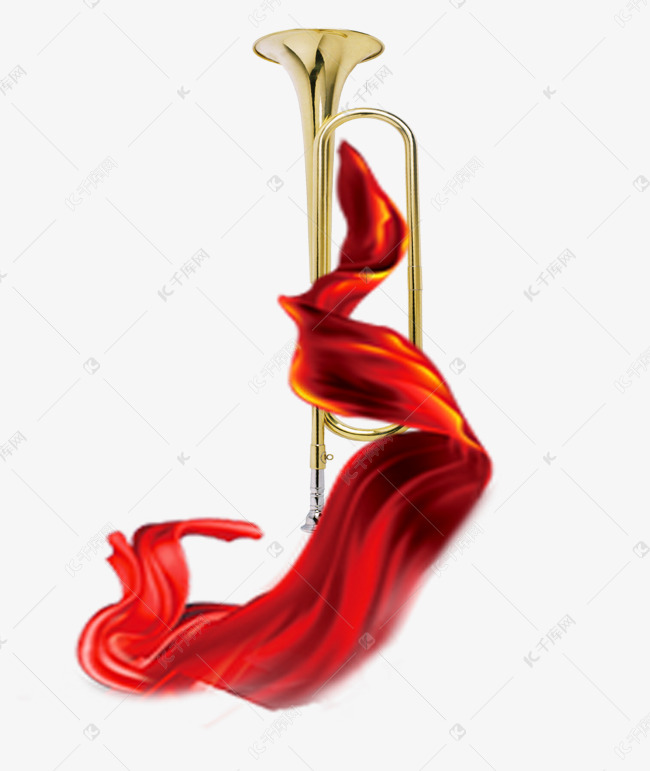 红丝带号角素材图片免费下载-千库网