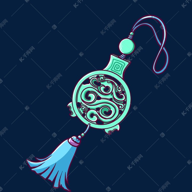 物件配饰国风玉佩