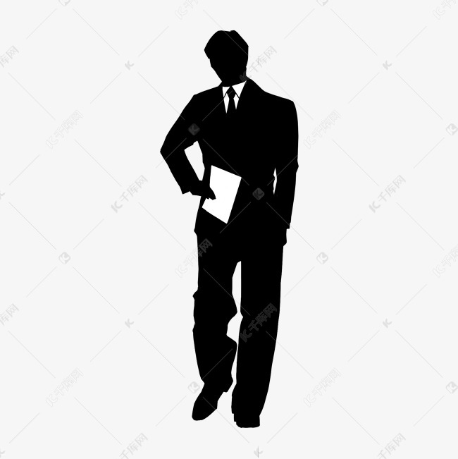 商务男性会议剪影