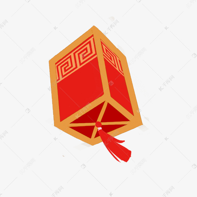 卡通方形孔明灯