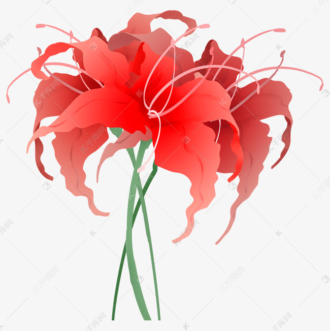 唯美水墨风彼岸花素材图片免费下载-千库网