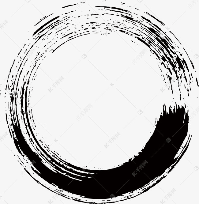 矢量中国风水墨圆圈