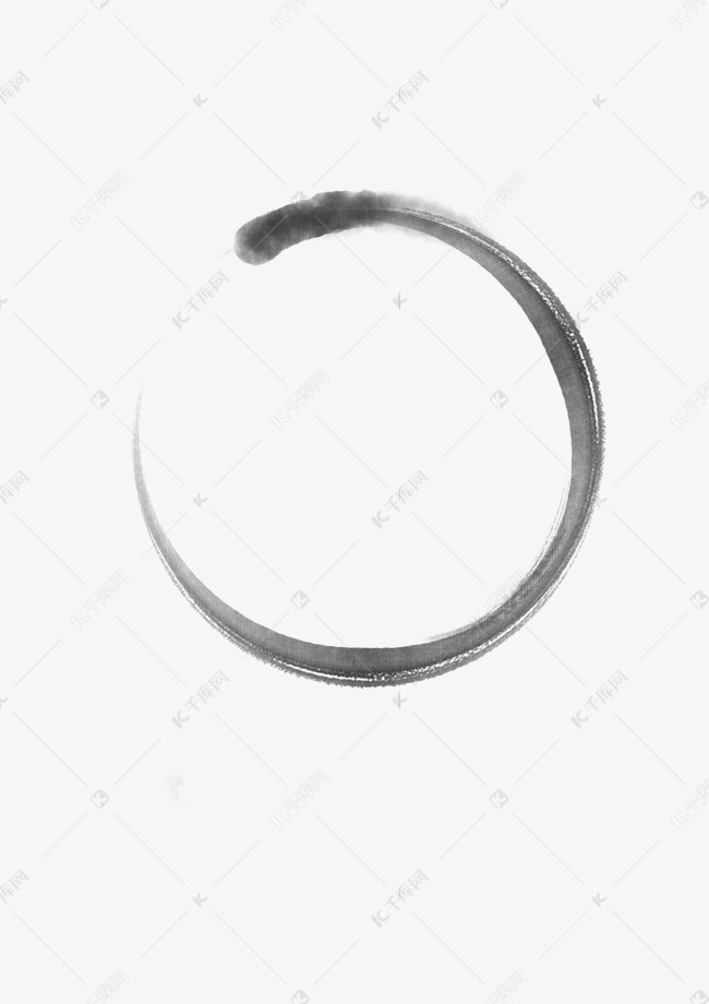 水墨中国风花纹圈