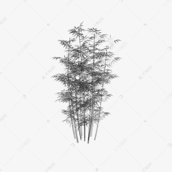 水墨竹林png图