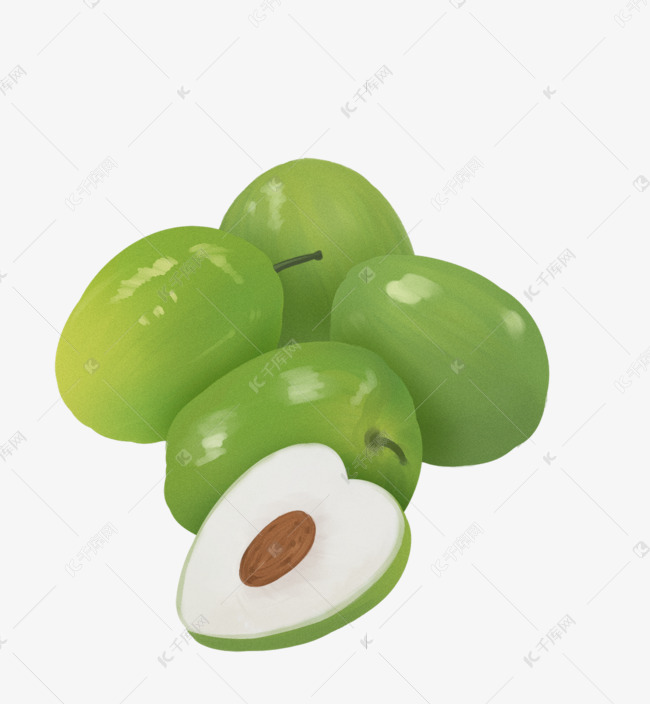 水果青枣手绘风格