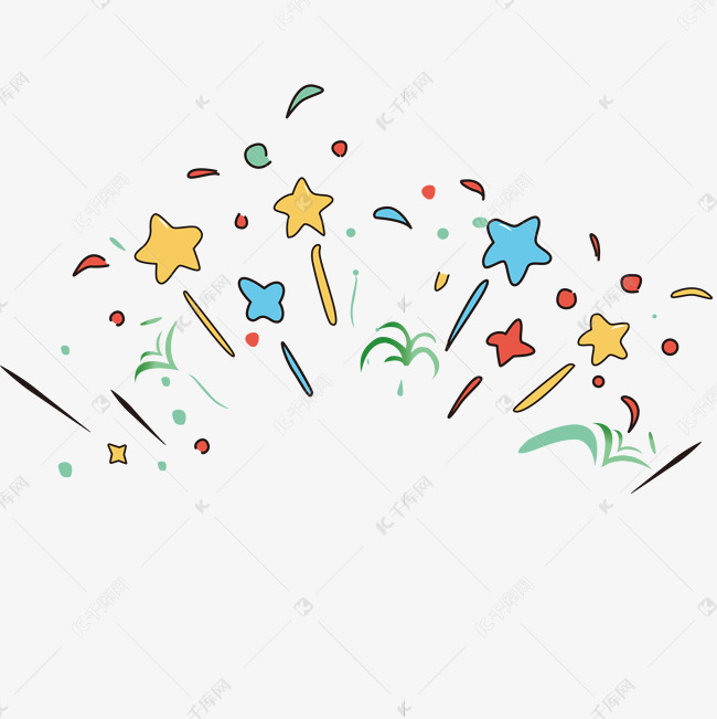 矢量礼花爆炸开心撒花