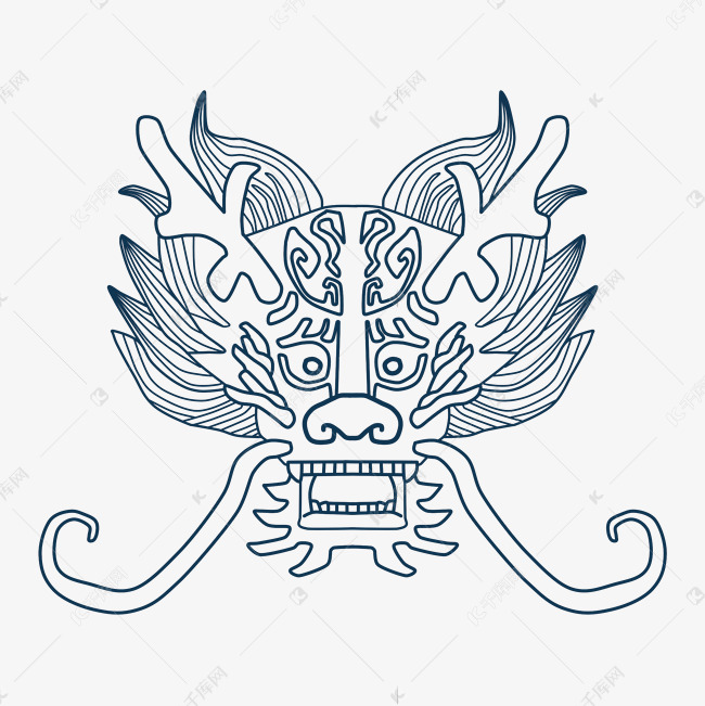 国风纹样 龙头纹