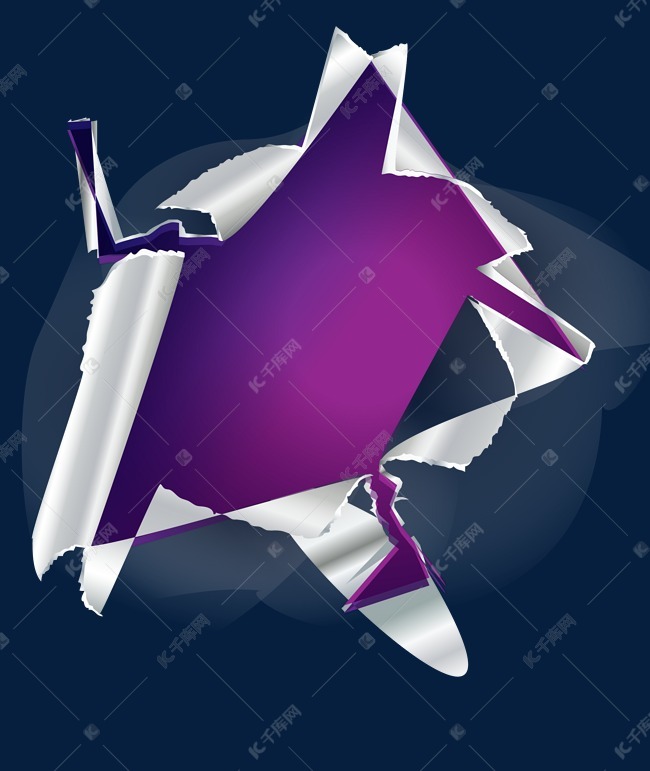 紫色纸张撕裂素材图片免费下载-千库网