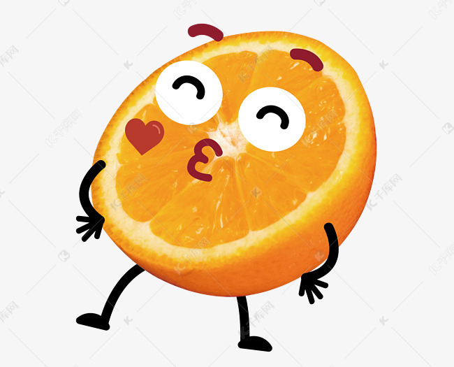 拟人黄色橙子