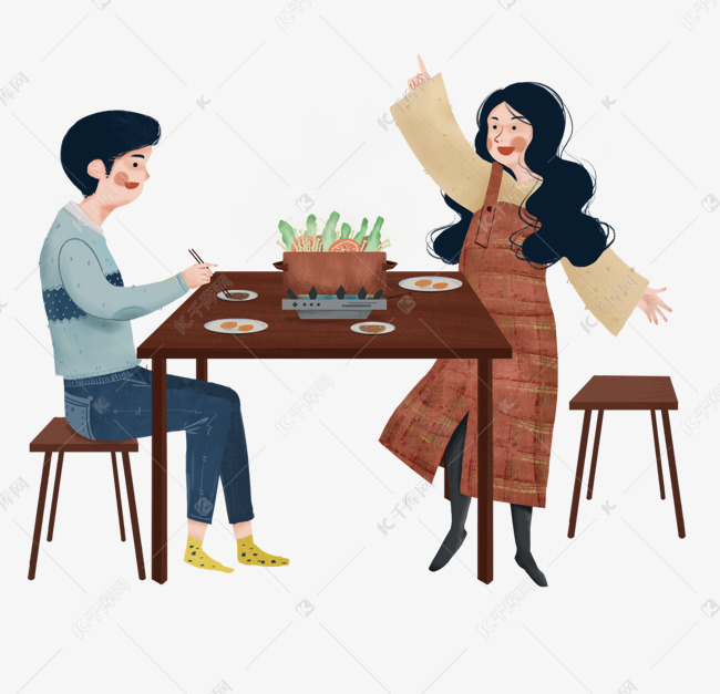 夫妻俩在吃饭素材图片免费下载-千库网