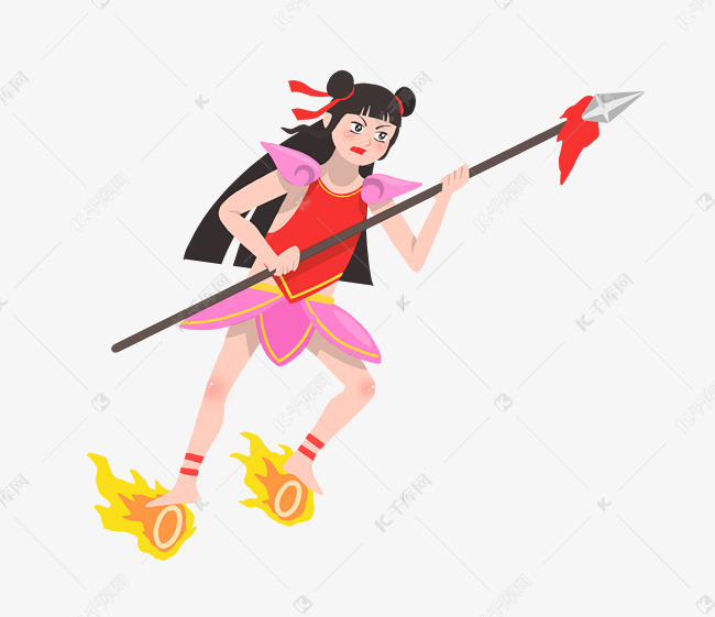 脚踏风火轮哪吒