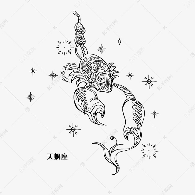 线描12星座天蝎座素材