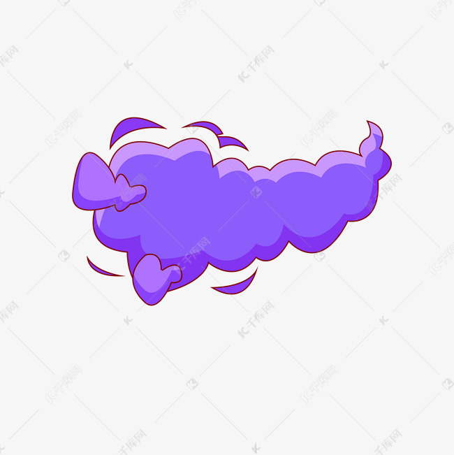 卡通手绘紫色云朵