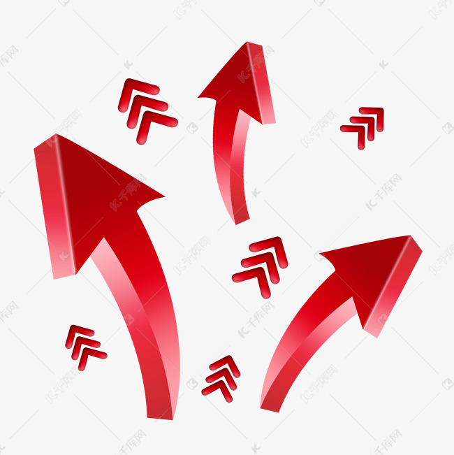 红色上升箭头