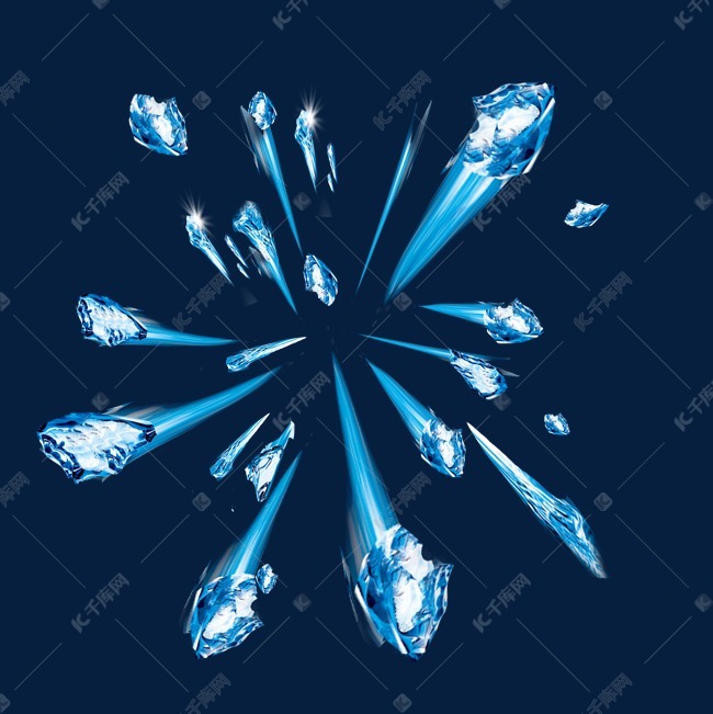 飞溅冰块碎冰