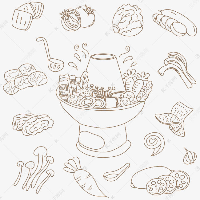火锅食材的画法图片