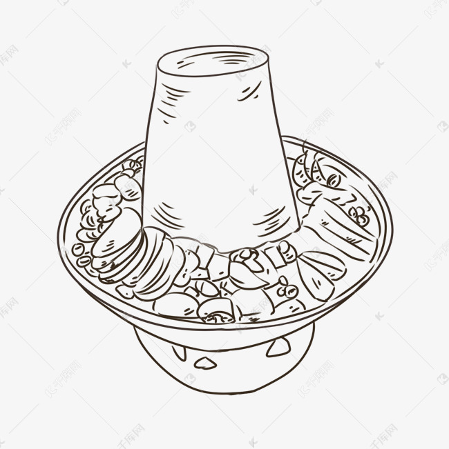 线描食物火锅素材图片免费下载-千库网