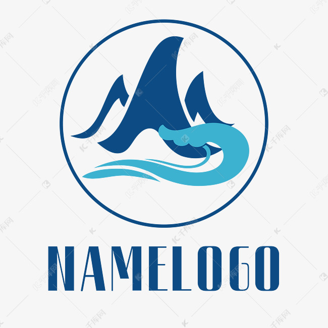 蓝色山峰logo素材图片免费下载 高清装饰图案psd 千库网 图片编号