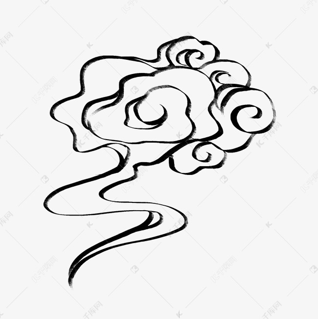 水墨云线条流云