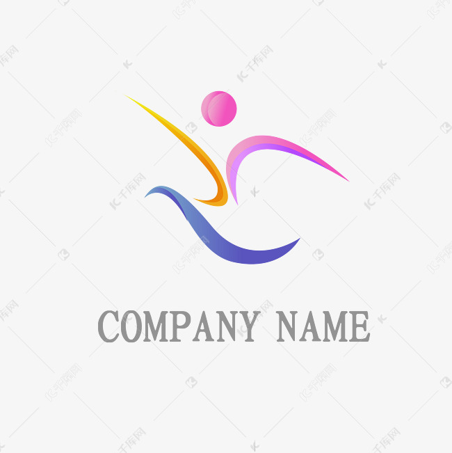 彩色线条舞蹈logo素材图片免费下载-千库网