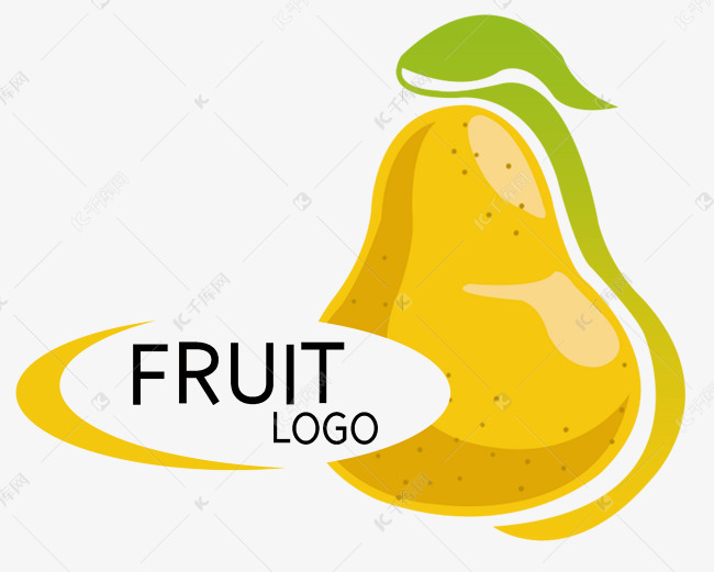 黄色梨子水果logo