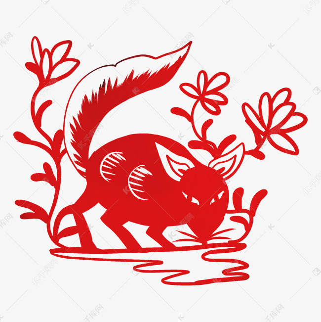 狐狸动物剪纸