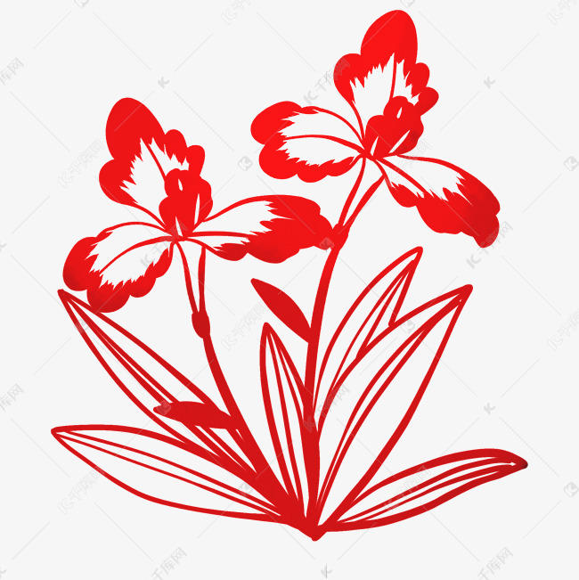 艺术剪纸花卉剪纸素材图片免费下载-千库网