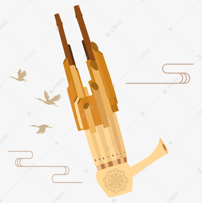 古代乐器笙矢量图