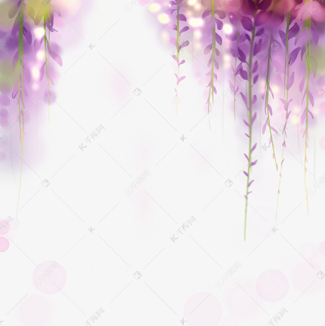 唯美梦幻紫藤花素材图片免费下载 高清卡通手绘psd 千库网 图片编号