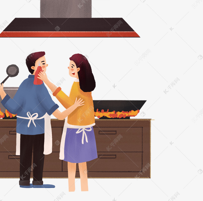 夫妻一起做饭素材图片免费下载-千库网