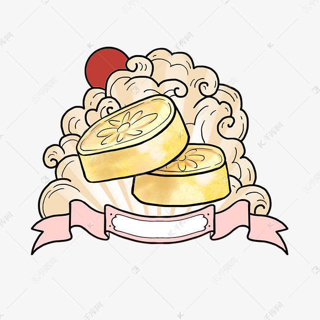 国潮美食卡通绿豆糕