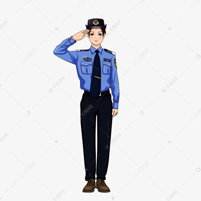 敬礼的女警察