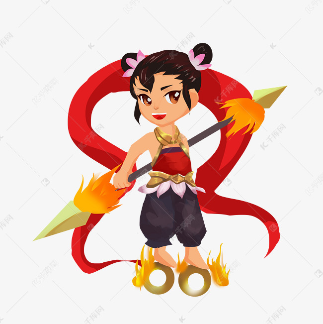 手拿火尖枪的哪吒