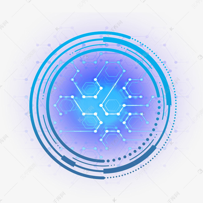 免抠元素 科技图案 蓝紫色科技图形素材来源:&copy;千库网商用版权