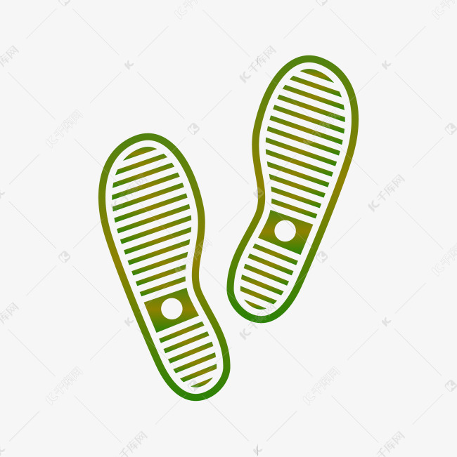 绿色脚印鞋印