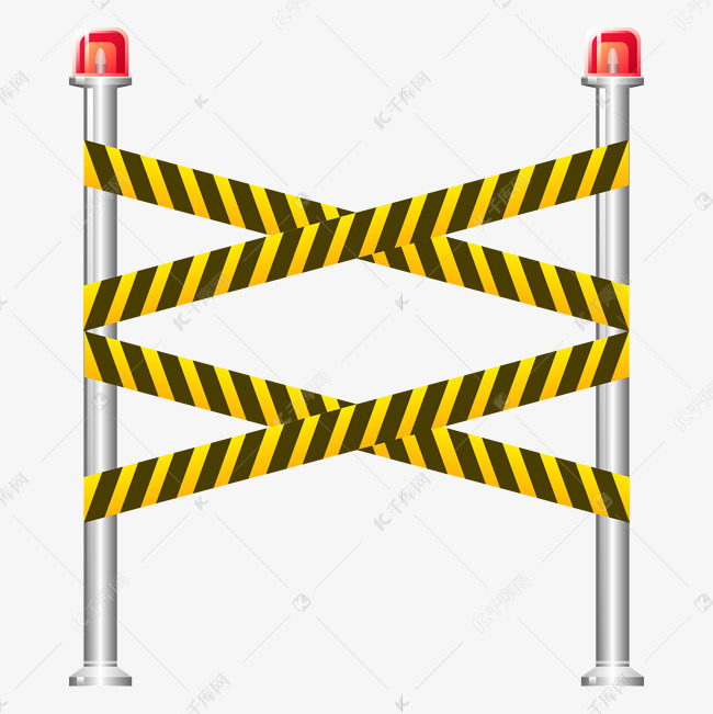 黄色交叉警戒线