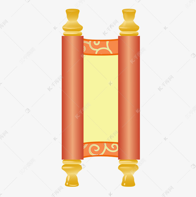 打开的红色画卷