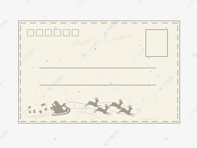 圣诞节明信片素材图片免费下载-千库网