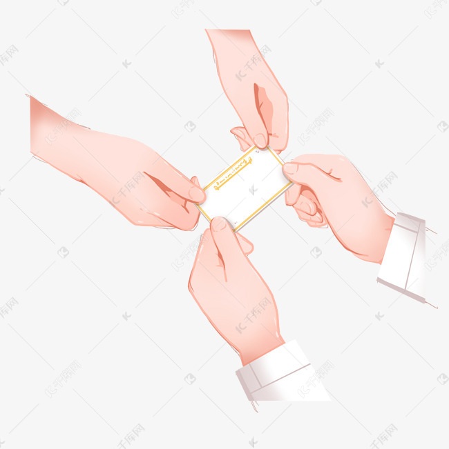 商务合作手势递名片