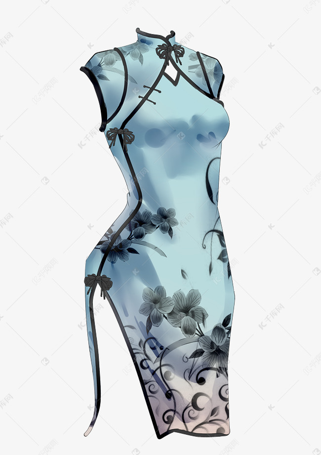 古风瓷旗袍素材图片免费下载-千库网