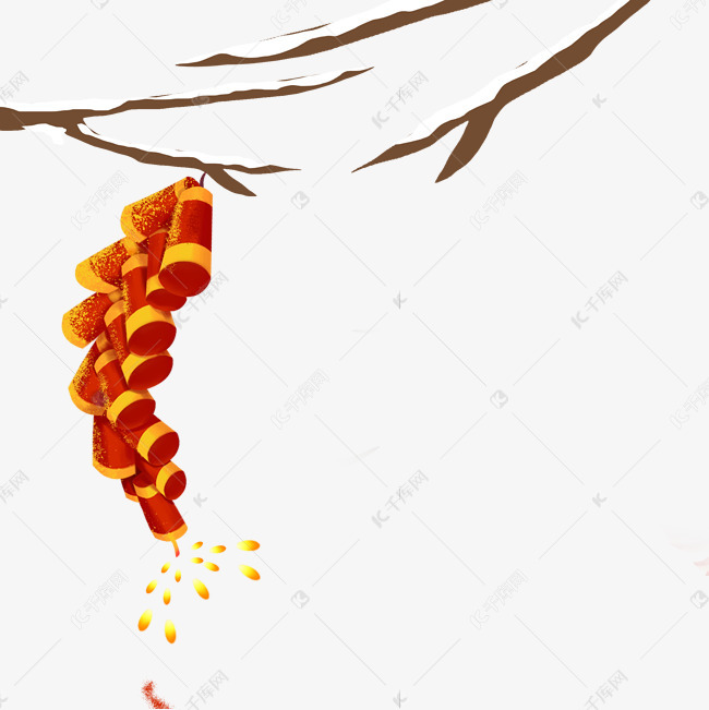 彩色鞭炮喜庆插画