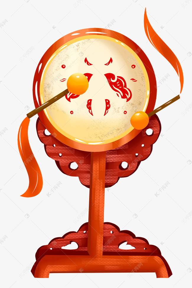 中国风圆形战鼓