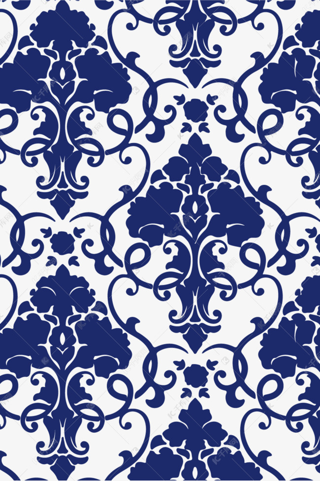 青花瓷花纹纹理