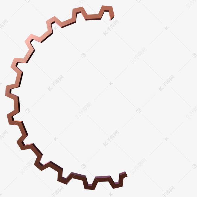 半圆金属齿轮装饰元素