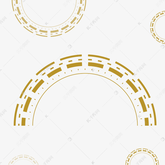 半圆金色圆弧素材图片免费下载-千库网
