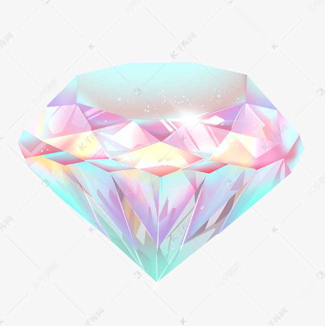 梦幻唯美彩虹七彩钻石