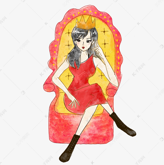 坐在宝座上的女王