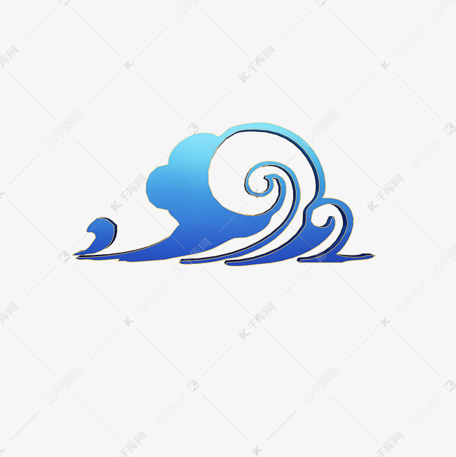 立体浪花标志